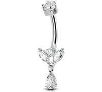 OUFER Body Piercing 14G 10mm Internally Belly Bar Navel Piercing Jewellery
