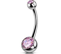 OUFER Body Piercing 14MM Internally Belly Button Bars G23 Titanium Belly Bars Balls 14G Extra Long Navel Piercings Barbell Rings 1.6mm Navel Bars Ring Belly Button Jewellery Women Men