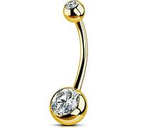 OUFER Body Piercing 14MM Internally Thread Belly Button Bars G23 Solid Titanium Belly Bars14G Extra Long Navel Piercings Barbell 1.6mm Navel Bars Belly Button Jewellery Women Men
