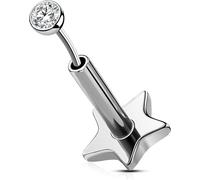 OUFER Body Piercing 16G Helix Piercing Jewellery Titanium Tragus Earrings Threadless Flat Back Earrings Stud Push in Ear Piercing Helix Stud Cartilage Bar 5/6/8/10/12mm Conch Tragus Piercing Jewellery