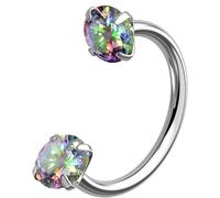 OUFER Body Piercing 18G Titanium Horseshoe Nose Ring Internally Threaded CZ Septum Piercing 6mm/7mm/8mm Cartilage Earring Piercing Jewelry with 8 Colors for Nose Helix Tragus Lip