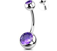OUFER Body Piercing Belly Button Bars Internally Navel Piercing Jewelry 14G 10/12/14/16mm Belly Button Ring 316L Stainless Steel Navel Piercing