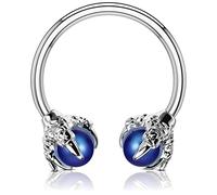 OUFER Body Piercing Horseshoe Earrings Helix Piercing 316L Surgical Steel Helix Earrings Dragon Claws Circular Ring Cartilage Earring Body Piercing,Steel Blue,CBR010 steel blue