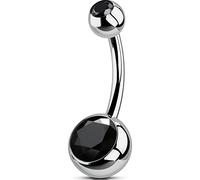 OUFER Body Piercing Internally Thread Belly Button Bars 10MM Navel Bar G23 Solid Titanium Belly Bars 14G Navel Piercings Barbell 1.6mm CZ Belly Button Jewellery