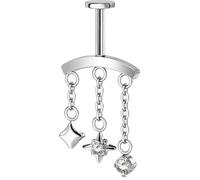 OUFER Body Piercing Push in Vertical Helix Earring Stainless Steel left