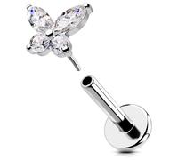 OUFER Body Piercing Threadless Labret Piercing 316L Stainless Steel Helix Earring 16G Push in Labret Monroe Lip Ring Tragus Stud Piercing Jewellery