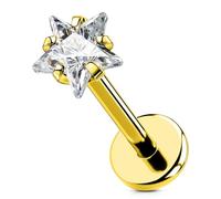 OUFER Body Piercing Titanium 18G/16G Labret Studs Lip Stud Medusa Piercing Threadless Labret Bars Push in Cartilage Helix Tragus Piercing Jewellery Flat Back Earring 6mm 8mm for Women Men