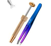 OUFER Gold Piercing Ball Grabber Hinged Clicker Segment Septum Tool-Tweezers Piercing Tools Internally Threaded Push Pin Externally Threaded Assistant Body Piercing Kit for Ear Nose Lip Tool