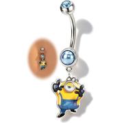 OUFER | Minions 14G Dangle Belly Button Ring 10mm Belly Piercing Jewelry