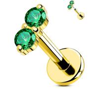 OUFER Threadless Flat Back Labret Stud 16G 18G, 316L Stainless Steel Push Pin CZ Stud Earring, 6mm 8mm Post for Cartilage Tragus Helix Conch Lip, 18g 8mm, Stainless Steel Metal, cubic-zirconia