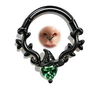 OUFER | Wicked Elphaba Septum Rings, 16G 8mm Black Daith Piercing Jewelry