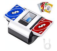 OUFUYU Automatic Card Shuffler 1-2 Decks, Fast Electric Shuffling Machine with Auto/Manual Modes USB-C Rechargeable Low Noise for UNO, Poker, Phase 10, Skip-Bo, Bridge, Texas Hold'em, Rummy, Blackjack