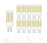 OUGEER G9 10W LED Light Bulbs Replacement of G9 100W Halogen Lamp G9 1000 Lumen, Cool White 6000K, Ceramic Base, Non-Dimmable Bulb for Home Lighting, g9 Capsule Bulb-Pack of 10