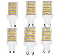 OUGEER G9 10W LED Light Bulbs Replacement of G9 100W Halogen Lamp G9 1000 Lumen, Warm White 3000K, Ceramic Base, Non-Dimmable Bulb for Home Lighting, g9 Capsule Bulb-Pack of 6