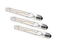 OUGEER Pack of 3 T30 Long Tube LED Bulb 4w Tube Edison Style Filament Bulb Glass T30 E27 4w Edison Screw