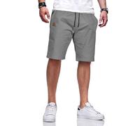 Ougelebo Mens Shorts with Pockets Summer Cotton Shorts for Men UK Casual Chino Elasticated Waist Grey S