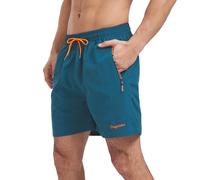 Ougelebo Mens Swimming Shorts with Zip Pockets