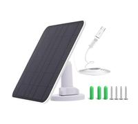 OUGETHER Solar Panel for Security Camera, 5W USB Solar Panel for DC 5V Outdoor Rechargeable Battery Camera, Solar Panels with Micro USB and USB-C Port, Adjustable Mount, IP65 Waterproof, 9.8ft Cable