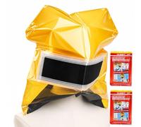 Ougist Portable Fire Escape Smoke Mask, Emergency Smoke Hood with Full Face Coverage, Clear View & Quick Pull-on Design for Home, Hotel, High-Rise Evacuation (2 Packs)