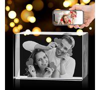 ougiver Christmas Personalized Gifts for Girlfriend/Women, 3D Crystal Photo Album for Mom, Women, Wife, Girlfriends, Engraved Custom Crystal for Xmas, Anniversaries, Weddings