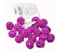 Ougual Natural Wicker Rattan Balls Table Wedding Party Hanging Wobble Ball Christmas Decoration (3cm, 20pcs, Shallow Purple)