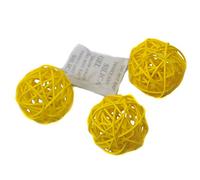 Ougual Natural Wicker Rattan Balls Table Wedding Party Hanging Wobble Ball Christmas Decoration (5cm, 10pcs, Yellow)