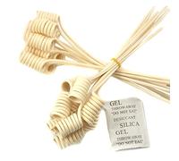 Ougual Wavy Spiry Natural Rattan Reed Fragrance Diffuser Replacement Refill Sticks (Natural Colour, 3mmx18cm Spiral)