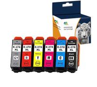 OUGUAN® 6 Pack - Black/Cyan/Magenta/Yellow/Red/Grey Epson 478XL 378XL Compatible Ink Cartridges for Epson Expression Photo HD XP-15000