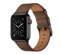 OUHENG Compatible with Apple Watch Band 49mm/46mm/45mm/44mm/42mm, Genuine Leather Band Strap Compatible with Apple Watch Ultra 2/1 Series 10/9/8/7/6/5/4/3/2/1/SE, Coffee Brown/Black