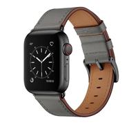 OUHENG Compatible with Apple Watch Band 49mm/46mm/45mm/44mm/42mm, Genuine Leather Band Strap Compatible with Apple Watch Ultra 2/1 Series 10/9/8/7/6/5/4/3/2/1/SE, Gray/Black