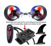 OUHFCASN 12~24V Underwater Thruster Set 14KG Thrust Brushless Motor With Cooling Fan Cover For For Kayak Fishing Boat Paddle Board With Strong Thrust(Upgrade version)
