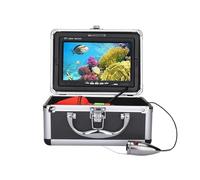 OUHFCASN 7 Inch Underwater Fishing Video Camera Kit, Stainless Steel, White LEDS Fish Finder, Color Monitor, 1000TVL, 6 PCS LED for Sea, Lake, Boat, and Kayak Fishing(White LEDs 50M Cable)