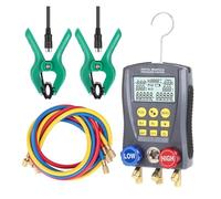 OUHFCASN Digital Pressure Gauge Valves Tool Kit 0-6000Kpa Refrigeration Vacuum Pressure Manifold Tester HVAC Temp Test Real-time detection(1 set)