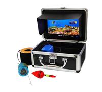 OUHFCASN Fish Finder 7" Color Monitor 15M Underwater Fishing Camera System Kit With 12pcs Infrared LED for Sea, Lake, Boat, and Kayak Fishing(7L-15R with DVR)