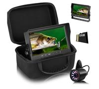 OUHFCASN Underwater Fishing Camera 7'' 1200TVL Ice Fisher Finder With Bracket, 24pcs Light, 4500mAh for Sea, Lake, Boat, and Kayak Fishing(15m with DVR)