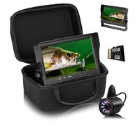 OUHFCASN Underwater Fishing Camera 7'' 1200TVL Ice W/Bracket, 24pcsLight, Portable Fish Finder for Sea, Lake, Boat, and Kayak Fishing(15m with DVR)