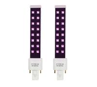 OUHFCASN UV LED Light, UV Curing Light Bulb 9W UV LED Lamp Tube Bulb Nail Art Dryer Gel Curing Light Machine Source 365+405nm for UV Gel Nail and Ultraviolet Curing(2PCS,16LED)