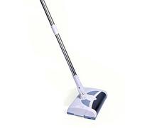 OUHKDM Cordless Rechargeable Sweeper for Hardwood Floors and Carpets, 2-in-1 Lightweight Floor Cleaner with Powerful Pickup and Pet Hair Removal, Manual Push Carpet Sweeper for Home