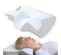 OUHKDM Memory Foam Pillow, Orthopedic Cervical for Side, Back, Stomach Sleepers Cooling Contour Support for Snoring & Sleep Apnea, with Pillowcase(Black)