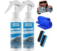 OUHOE Car Rust Remover Spray Iron Powder Remover Rust Out Instant Remover Metal Paint Cleaner Maintenance Spray For Rust From Tools Metals Cast Iron Car Parts (2PCS, 100ML)