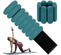 ouhos Adjustable Wrist and Ankle Weights, Black Pink Bracelet for Yoga, Dance, Barre, Pilates, Cardio, Aerobics, Walking Set of 2 (Blackish green, 2 kg （1 kg each))