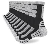 ouhos Womens Ladies Thermal Walking Hiking Work Socks Anti Blister Thick Warm Black Winter Sports Cotton Cosy Socks for Womens 4-7 Multipack Cushioned Non Slip Warm Crew Socks 5 Pairs