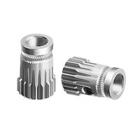 OUHUAN 2Pcs Extruder MK8 Stainless Steel Double Extrusion Wheels Bowden 3D Printer Part for CR10 3