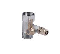 OUHUAN Feed Water Adapter 1/2" to 1/4" Ball Valve Faucet Tap Feed Reverse Osmosis Silver