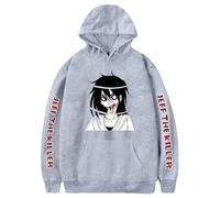 OUHZNUX Anime Hoodie Jeff The Killer Funny Hoodie Hip Hop Graphic Sweatshirt Streetwear Harajuku Tracksuit Poleron Hombre Oversized Clothes XS-3XL-Grey||M