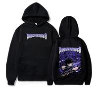 OUHZNUX Anime Solo Leveling Shadow Monarch Hoodie Harajuku Pullover Tops Man Woman Sweatshirt Fans XS-3XL-Black||L