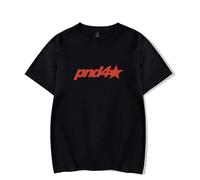 OUHZNUX Classic T-shirt PartyNextDoor 4 Logo Short Sleeve T-shirt Cotton Crew Neck Hip Hop Singer Printed T-shirt Casual Sports Short Sleeve Shirt XS-3XL-Black||M