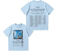 OUHZNUX Hip-hop Singer Lorde Merch Graphic T-Shirt Concert 2025 T-Shirt Men's and Women's Cotton Short-Sleeved Street Singer Commemorative Sweatshirt XS-3XL-Aqua Blue||3X_l