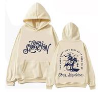 OUHZNUX Hoodie Chris Stapleton Hoodie Tops Long Sleeve Sweatshirt Music Fans Spring and Summer Hoodie Casual Regular Printing Unisex Hoodie XS-3XL-Khaki||M