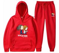 OUHZNUX Hoodie Greys Anatomy 2D Line American Drama Peripheral Pullover Set Fun Hoodie + Sweatpants Casual Mens and Womens Round Neck Plus Velvet Sweatshirt Two-Piece Set S-3XL